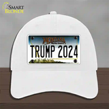 Trump 2024 Montana Novelty License Plate Hat Unconstructed Cotton / White