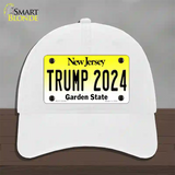 Trump 2024 New Jersey Novelty License Plate Hat Unconstructed Cotton / White