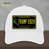 Trump 2024 New Mexico Novelty License Plate Hat Unconstructed Cotton / White