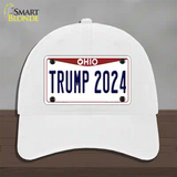 Trump 2024 Ohio Novelty License Plate Hat Unconstructed Cotton / White