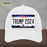 Trump 2024 Texas Novelty License Plate Hat Unconstructed Cotton / White