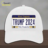 Trump 2024 West Virginia Novelty License Plate Hat Unconstructed Cotton / White