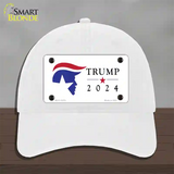 Trump 2024 Silhouette Novelty License Plate Hat Unconstructed Cotton / White