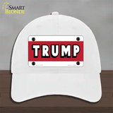 Trump Novelty License Plate Hat Unconstructed Cotton / White