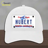 North Carolina Hubert Novelty License Plate Hat Unconstructed Cotton / White