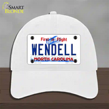 North Carolina Wendell Novelty License Plate Hat Unconstructed Cotton / White