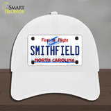 North Carolina Smithfield Novelty License Plate Hat Unconstructed Cotton / White