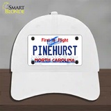 North Carolina Pinehurst Novelty License Plate Hat Unconstructed Cotton / White