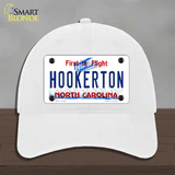 North Carolina Hookerton Novelty License Plate Hat Unconstructed Cotton / White