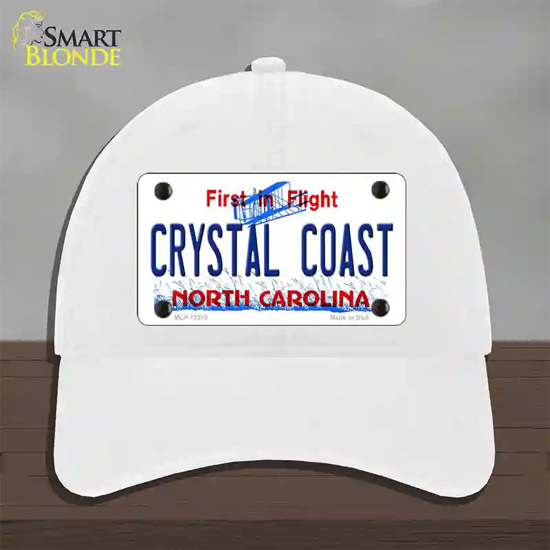 North Carolina Crystal Coast Novelty License Plate Hat Unconstructed Cotton / White