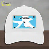 Oklahoma Travel Blank Novelty License Plate Hat Unconstructed Cotton / White