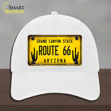 Arizona Route 66 Novelty License Plate Hat Unconstructed Cotton / White