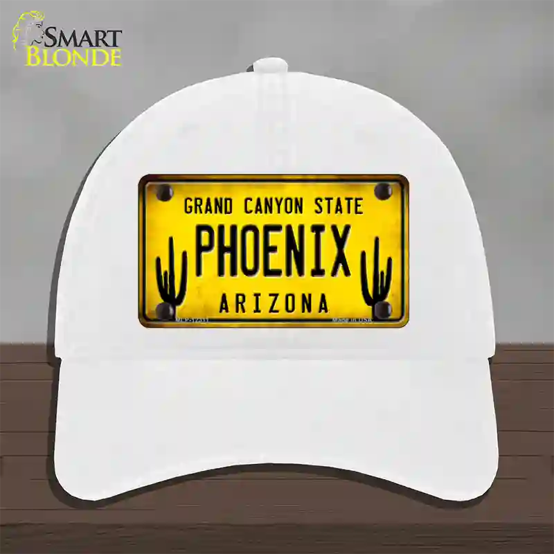 Arizona Phoenix Novelty License Plate Hat Unconstructed Cotton / White