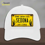 Arizona Sedona Novelty License Plate Hat Unconstructed Cotton / White