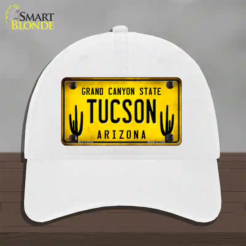 Arizona Tucson Novelty License Plate Hat Unconstructed Cotton / White