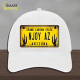 Arizona NJOY AZ Novelty License Plate Hat Unconstructed Cotton / White