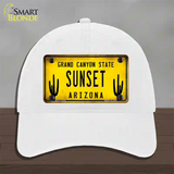 Arizona Sunset Novelty License Plate Hat Unconstructed Cotton / White