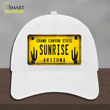 Arizona Sunrise Novelty License Plate Hat Unconstructed Cotton / White