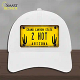 Arizona 2 Hot Novelty License Plate Hat Unconstructed Cotton / White