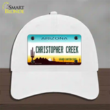 Christopher Creek Arizona Novelty License Plate Hat Unconstructed Cotton / White