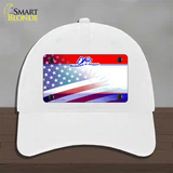 Ohio with American Flag Novelty License Plate Hat Unconstructed Cotton / White