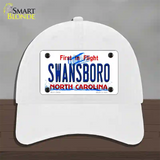 Swansboro North Carolina Novelty License Plate Hat Unconstructed Cotton / White