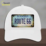 Route 66 Kansas Rusty Novelty License Plate Hat Unconstructed Cotton / White