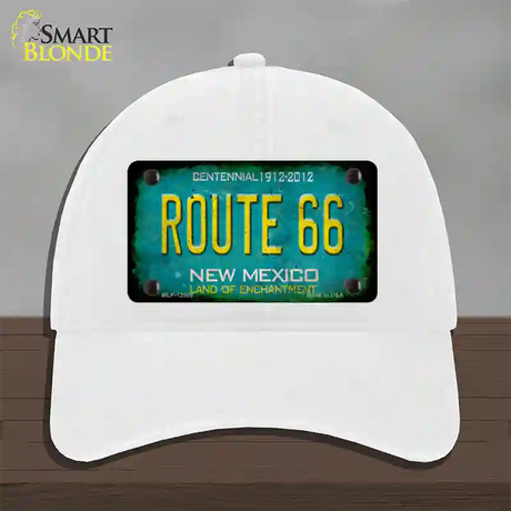 Route 66 New Mexico Rusty Novelty License Plate Hat Unconstructed Cotton / White