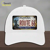 Route 66 Oklahoma Rusty Novelty License Plate Hat Unconstructed Cotton / White