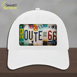 Route 66 Strip Novelty License Plate Hat Unconstructed Cotton / White