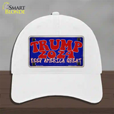 Trump 2024 Keep America Great Novelty License Plate Hat Unconstructed Cotton / White