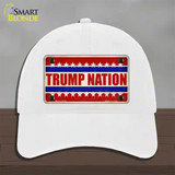 Trump Nation Novelty License Plate Hat Unconstructed Cotton / White