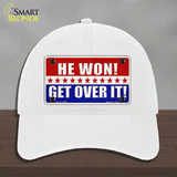 Trump Won Get Over It Novelty License Plate Hat Unconstructed Cotton / White