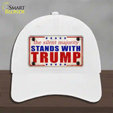 Silent Majority Stands with Trump Novelty License Plate Hat Unconstructed Cotton / White