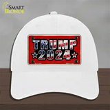 Trump 2024 Flag Novelty License Plate Hat Unconstructed Cotton / White