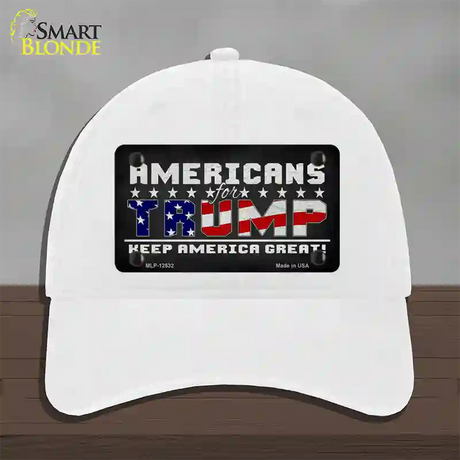 Americans For Trump Novelty License Plate Hat Unconstructed Cotton / White