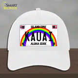 Kauai Hawaii Novelty License Plate Hat Unconstructed Cotton / White