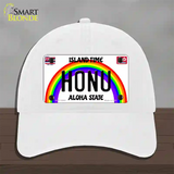 Honu Hawaii Novelty License Plate Hat Unconstructed Cotton / White