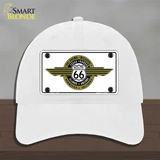 Route 66 Shield Emblem Novelty License Plate Hat Unconstructed Cotton / White