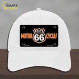 Route 66 Motorcycles Novelty License Plate Hat Unconstructed Cotton / White