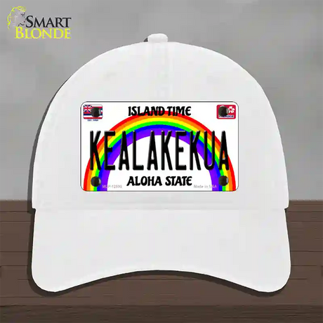 Kealakekua Hawaii Novelty License Plate Hat Unconstructed Cotton / White