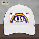 Laki Hawaii Novelty License Plate Hat Unconstructed Cotton / White