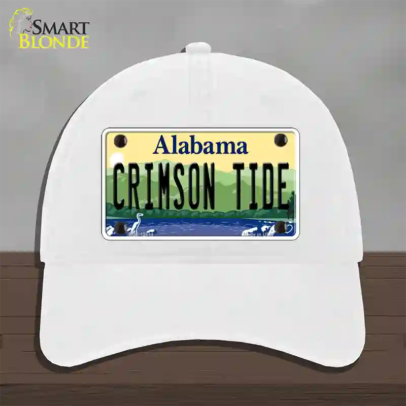 Crimson Tide Novelty License Plate Hat Unconstructed Cotton / White