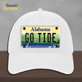 Go Tide Novelty License Plate Hat Unconstructed Cotton / White