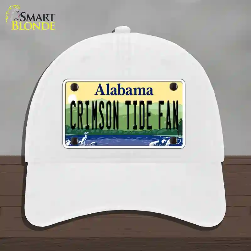 Crimson Tide Fan Novelty License Plate Hat Unconstructed Cotton / White