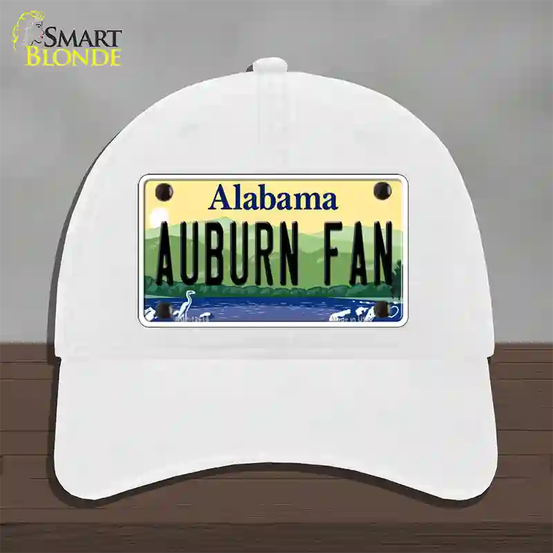 Auburn Fan Novelty License Plate Hat Unconstructed Cotton / White