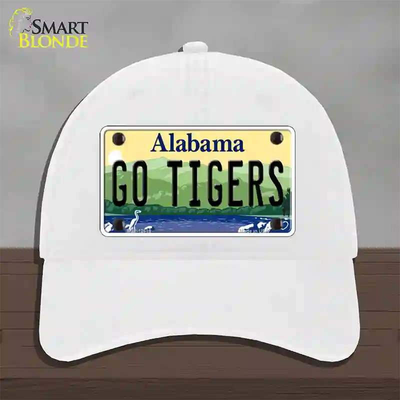 Go Tigers Novelty License Plate Hat Unconstructed Cotton / White