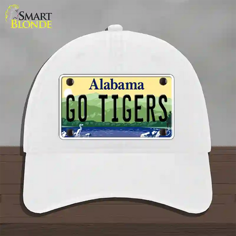 Go Tigers Novelty License Plate Hat Unconstructed Cotton / White