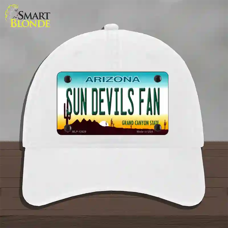 Sun Devils Fan Novelty License Plate Hat Unconstructed Cotton / White