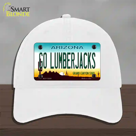 Go Lumberjacks Novelty License Plate Hat Unconstructed Cotton / White